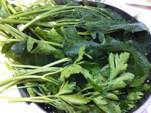 Spanakorizo - ingredients